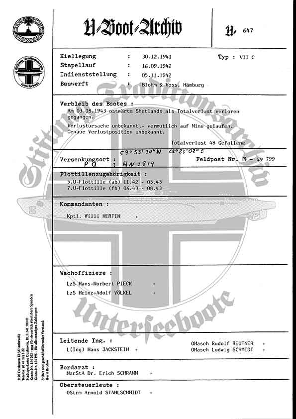 Bild von U-647  (Bootsblätter)