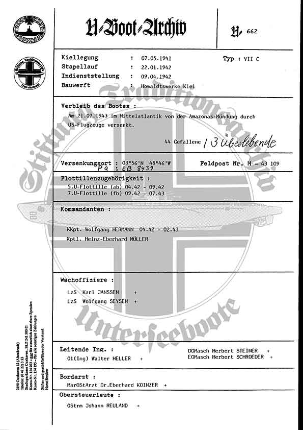 Bild von U-662  (Bootsblätter)