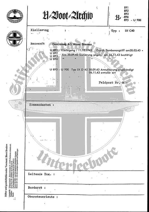 Bild von U-897  (Bootsblätter)