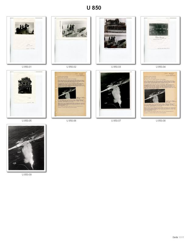 Bild von U-850  Bilder vom U-Boot